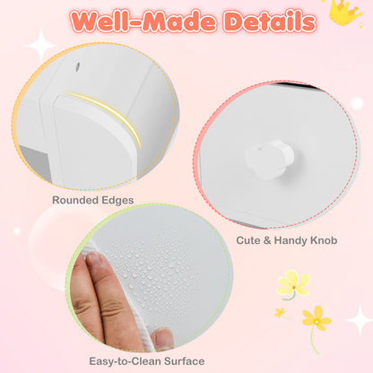 Kids Vanity Table and Chair Set with Lighted Mirror for Kids Aged 3+ Years Old, White Kids Vanities at Gallery Canada
