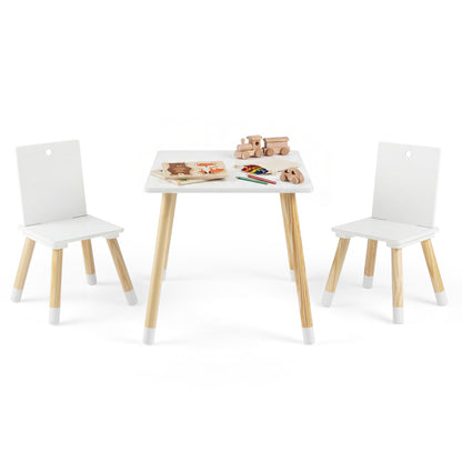 Kids Wooden Table And 2 Chairs Set, White Kids Table & Chair Sets at Gallery Canada