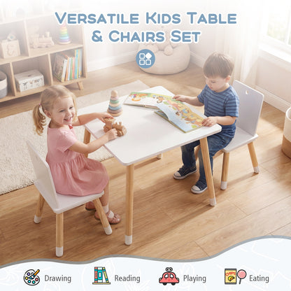 Kids Wooden Table And 2 Chairs Set, White Kids Table & Chair Sets at Gallery Canada