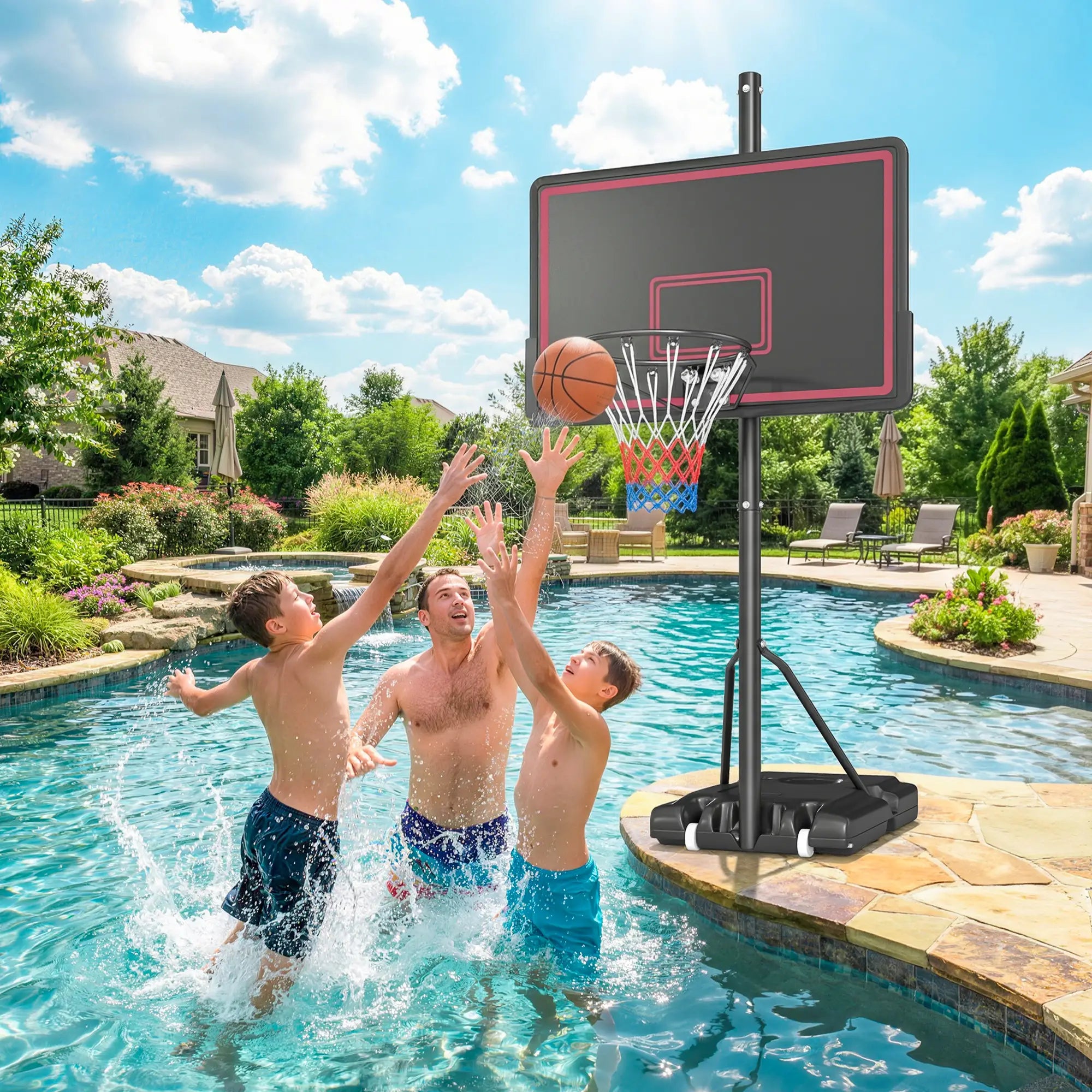 Portable Basketball Hoop, 4.4-10ft Adjustable Height With Wheels Basketball at Gallery Canada