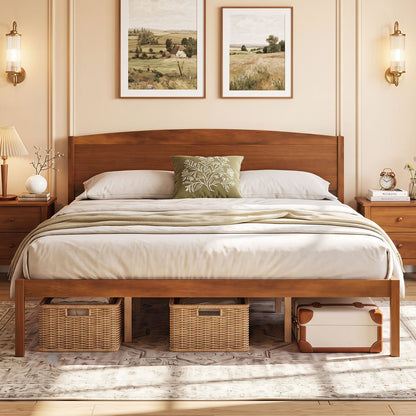 Cadre de lit plateforme en bois de taille king