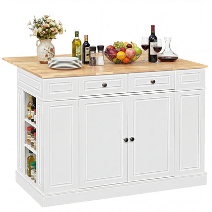 Kitchen Island With Storage, 3-Level Adjustable Shelves, White Kitchen Islands & Carts at Gallery Canada