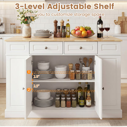 Kitchen Island With Storage, 3-Level Adjustable Shelves, White Kitchen Islands & Carts at Gallery Canada