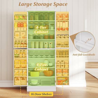 Kitchen Pantry Cabinet 65.5 Inch Freestanding Tall Buffet Cupboard, White Sideboards Cabinets & Buffets at Gallery Canada