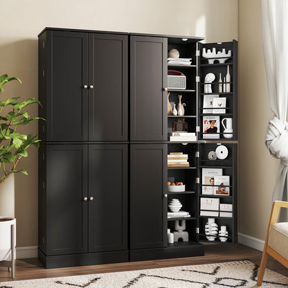 Kitchen Pantry Cabinet 65.5 Inch Freestanding Tall Buffet Cupboard, Black Sideboards Cabinets & Buffets at Gallery Canada