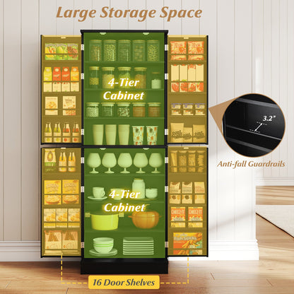 Kitchen Pantry Cabinet 65.5 Inch Freestanding Tall Buffet Cupboard, Black Sideboards Cabinets & Buffets at Gallery Canada