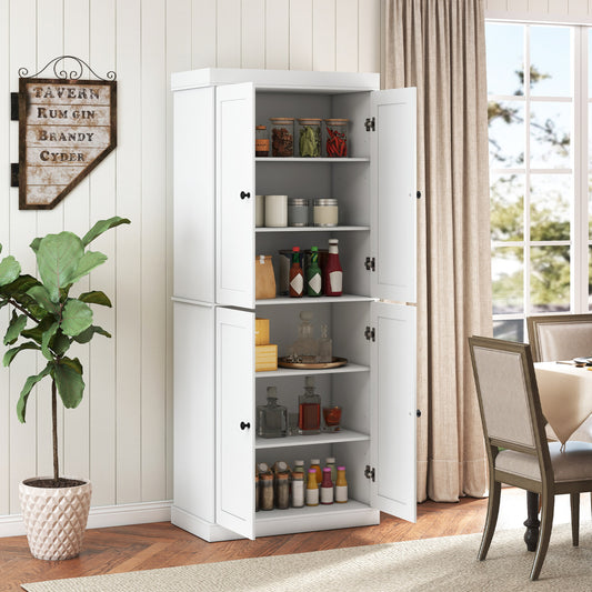 Kitchen Pantry Cabinet, 2 Shelves, Anti-Tipping, White Cabinets & Chests White at Gallery Canada