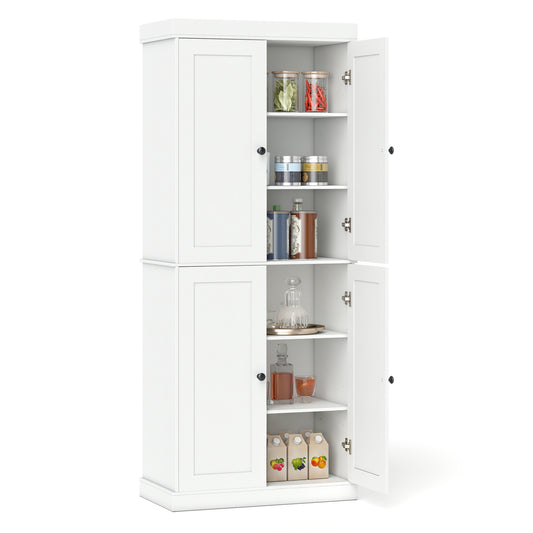 Kitchen Pantry Cabinet, 2 Shelves, Anti-Tipping, White Cabinets & Chests White at Gallery Canada