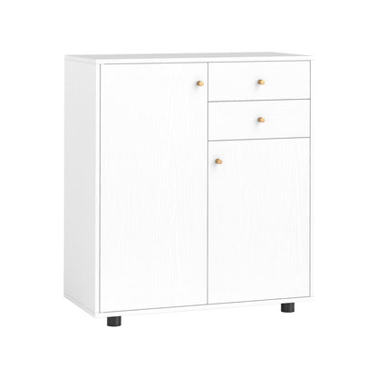 Kitchen Sideboard Buffet Cabinet Coffee Bar Cabinet with 2 Drawers 2 Doors and 3 Adjustable Shelves, White Sideboards Cabinets & Buffets at Gallery Canada