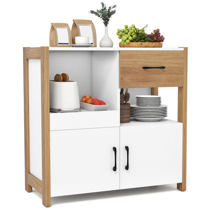 Kitchen Storage Cabinet with Drawer Pull-Out Shelf and 2 Doors, White Sideboards Cabinets & Buffets at Gallery Canada