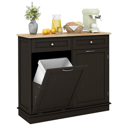 Kitchen Tilt Out Trash Cabinet, 2 Drawers, Adjustable Shelf, Brown Kitchen Islands & Carts at Gallery Canada