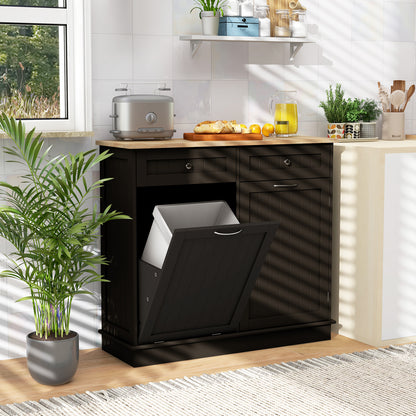 Kitchen Tilt Out Trash Cabinet, 2 Drawers, Adjustable Shelf, Brown Kitchen Islands & Carts at Gallery Canada