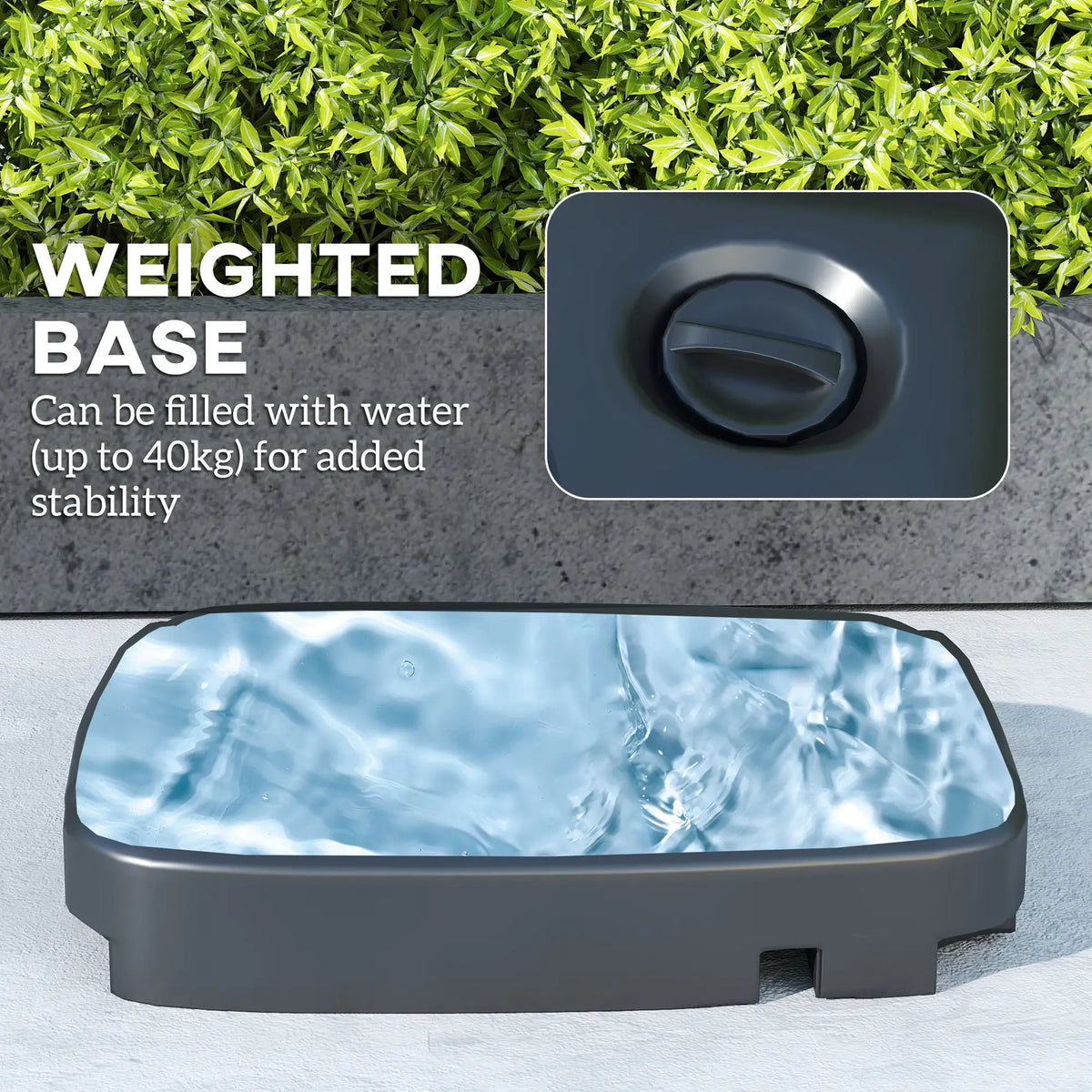 Square Cantilever Patio Umbrella, Double Top Offset, 8' x 9', Dark Grey Offset Cantilever Umbrellas at Gallery Canada