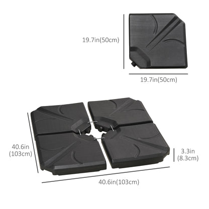4 Piece Cantilever Umbrella Base, 123 lb Water or 158 lb Sand, Black Umbrella Bases at Gallery Canada