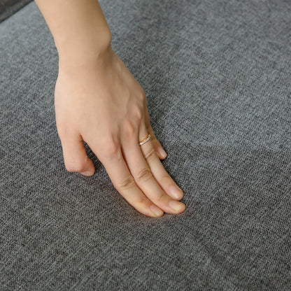 3-Seater Sofa, 81" Upholstered Linen Fabric, Rubberwood Legs, Grey 3-Seater Sofas at Gallery Canada