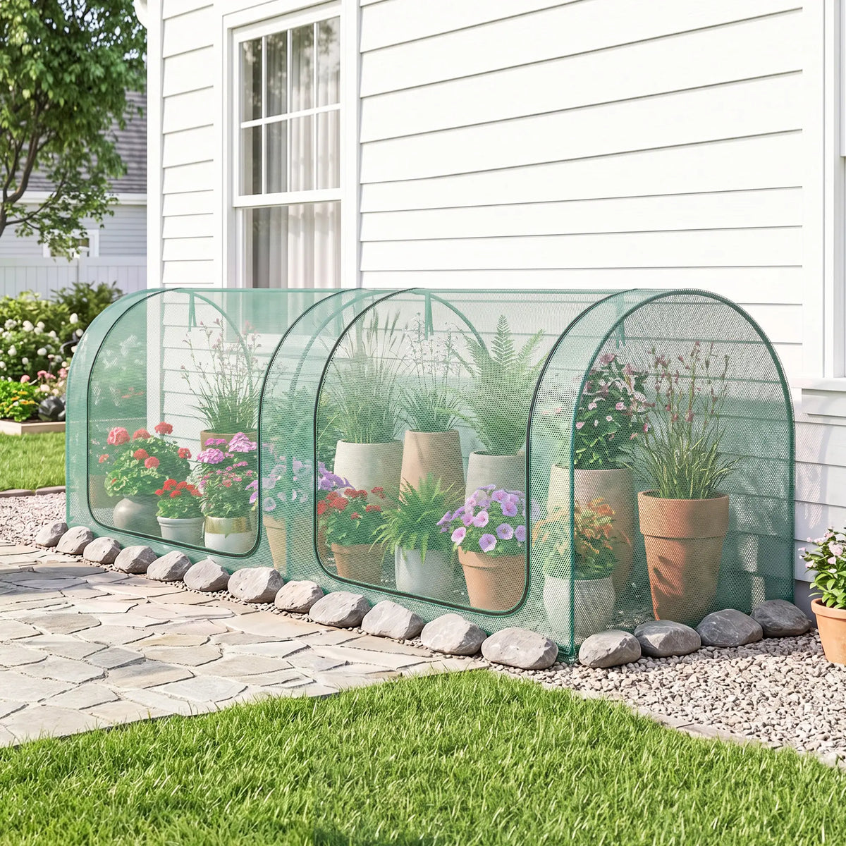 8' x 3' Crop Cage, Garden Plant Protector, Dark Green Walk In Greenhouses at Gallery Canada