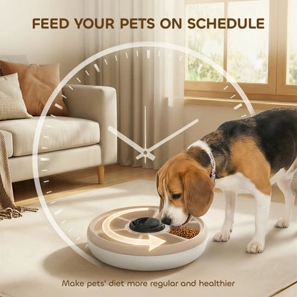 Automatic Cat Feeder, Dry Wet Food, 6 Trays, Battery Powered, Light Brown Dog Bowls at Gallery Canada