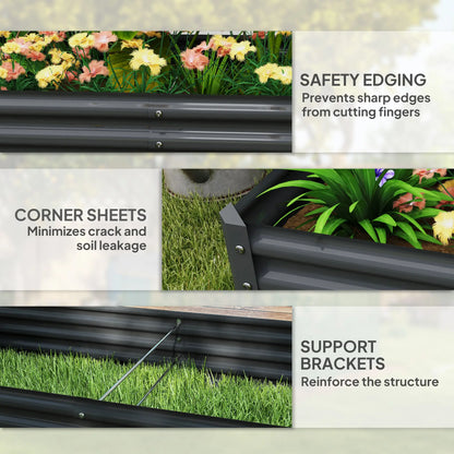 6X3X1Ft Galvanized Raised Garden Bed, Reinforced Planter Box, Dark Grey Galvanized Planter Boxes at Gallery Canada