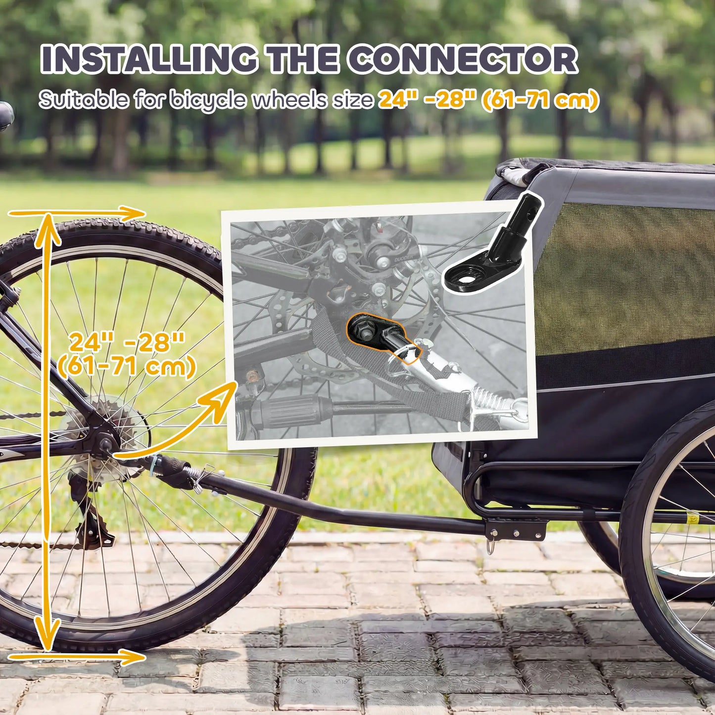 Dog Bike Trailer, Pet Cart Carrier, Large Wheels, 2 Doors Dog Bike Trailers & Strollers at Gallery Canada