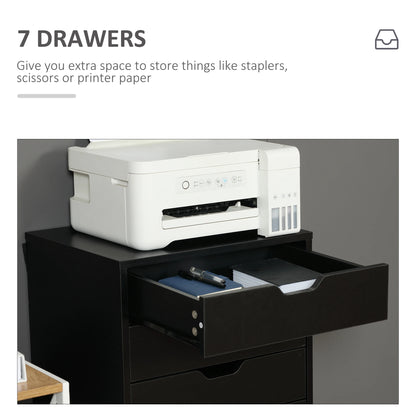 7-Drawer Vertical File Cabinet, 18.7"x15.6"x35.4", Black Office Cabinets & Cupboards at Gallery Canada