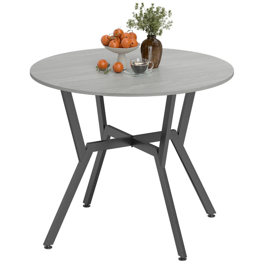 35" Round Dining Table, Steel Frame, Small Kitchen Table, Grey Dining Tables Grey, Black at Gallery Canada