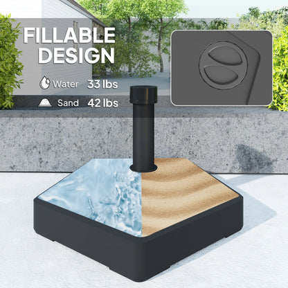 Heavy Duty Outdoor Umbrella Stand Base, Black Umbrella Bases at Gallery Canada