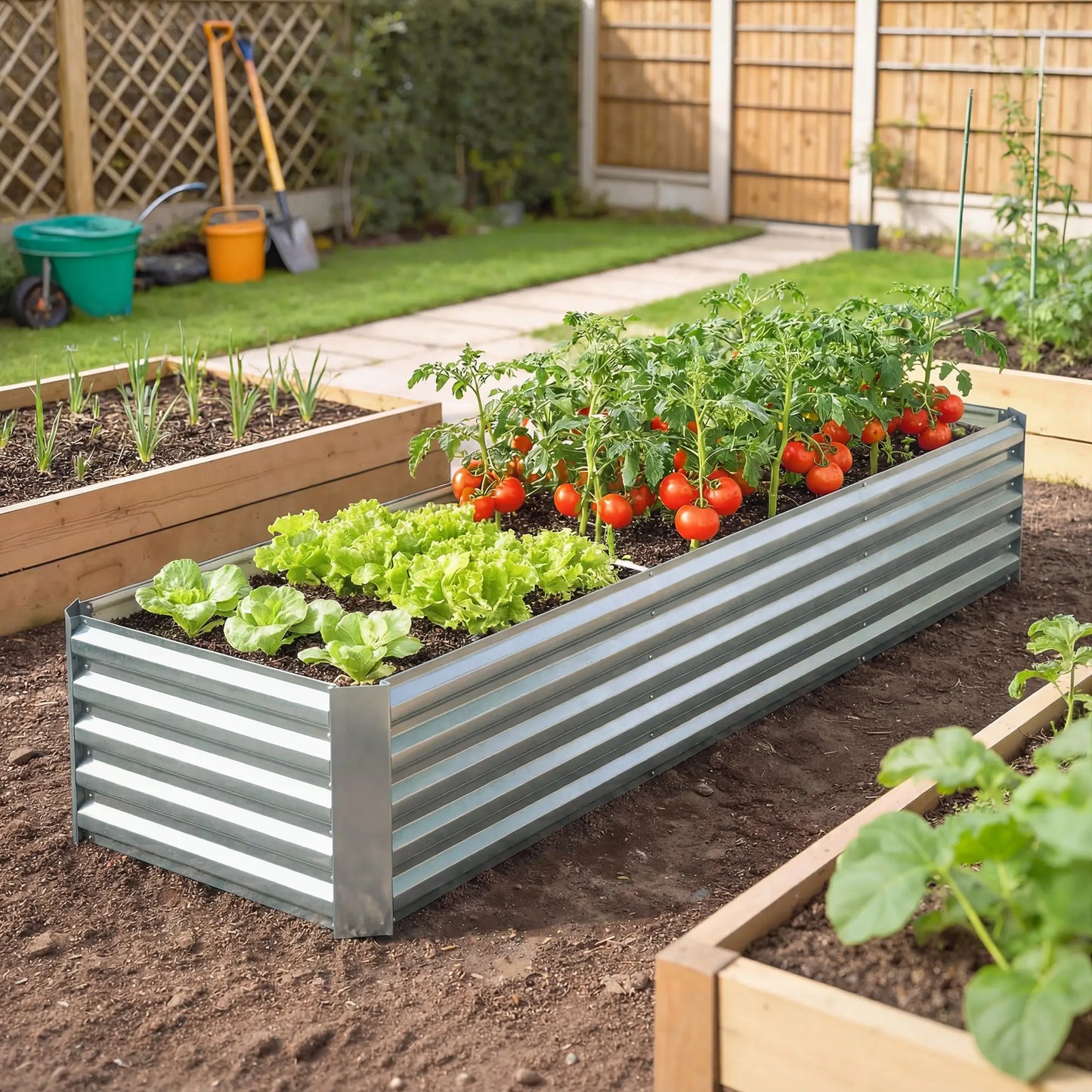 8 x 2.6 x 1.5ft Galvanized Raised Garden Bed, Reinforced Planter Box, Silver Galvanized Planter Boxes at Gallery Canada