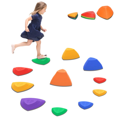 11 Pcs Non-Slip Stackable Balance Stones, Outdoor Indoor for Kids 3-8 Years