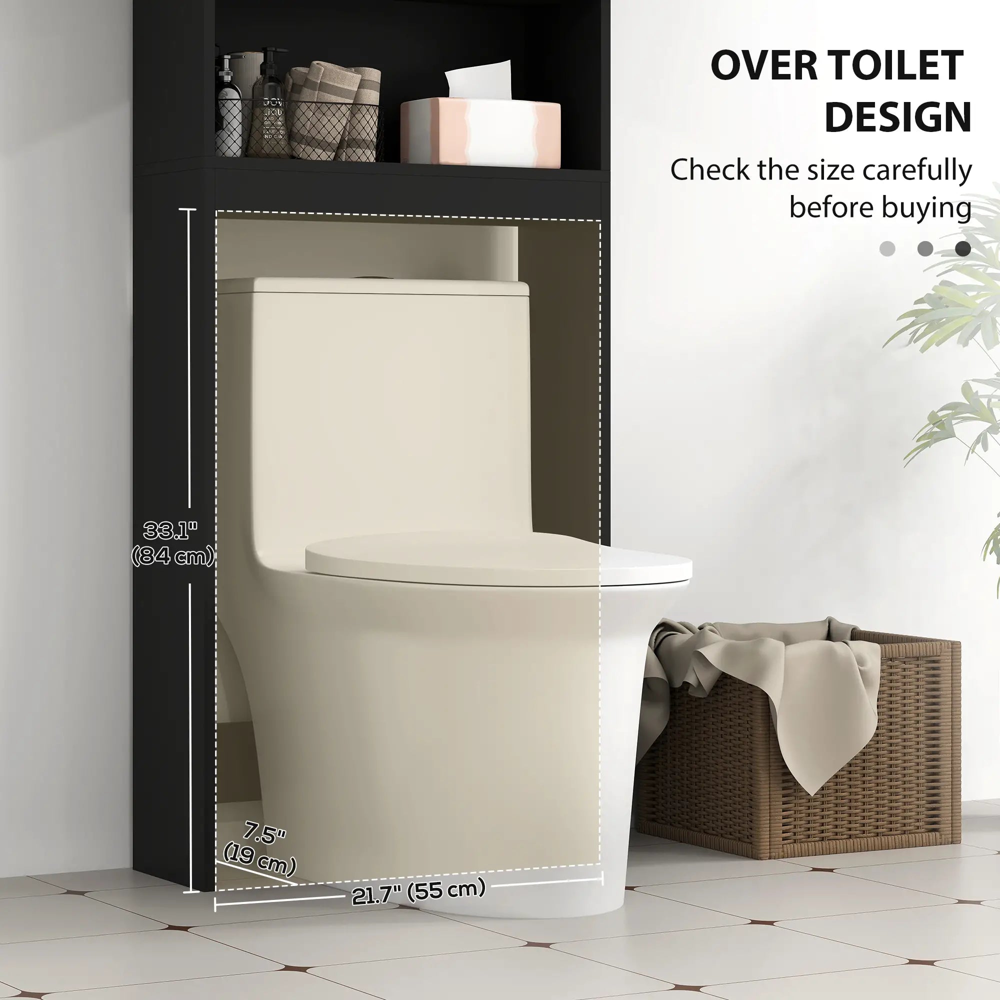 Over Toilet Cabinet, Bathroom Storage with Barn Doors, Open Shelf, Black Bathroom Cabinets at Gallery Canada
