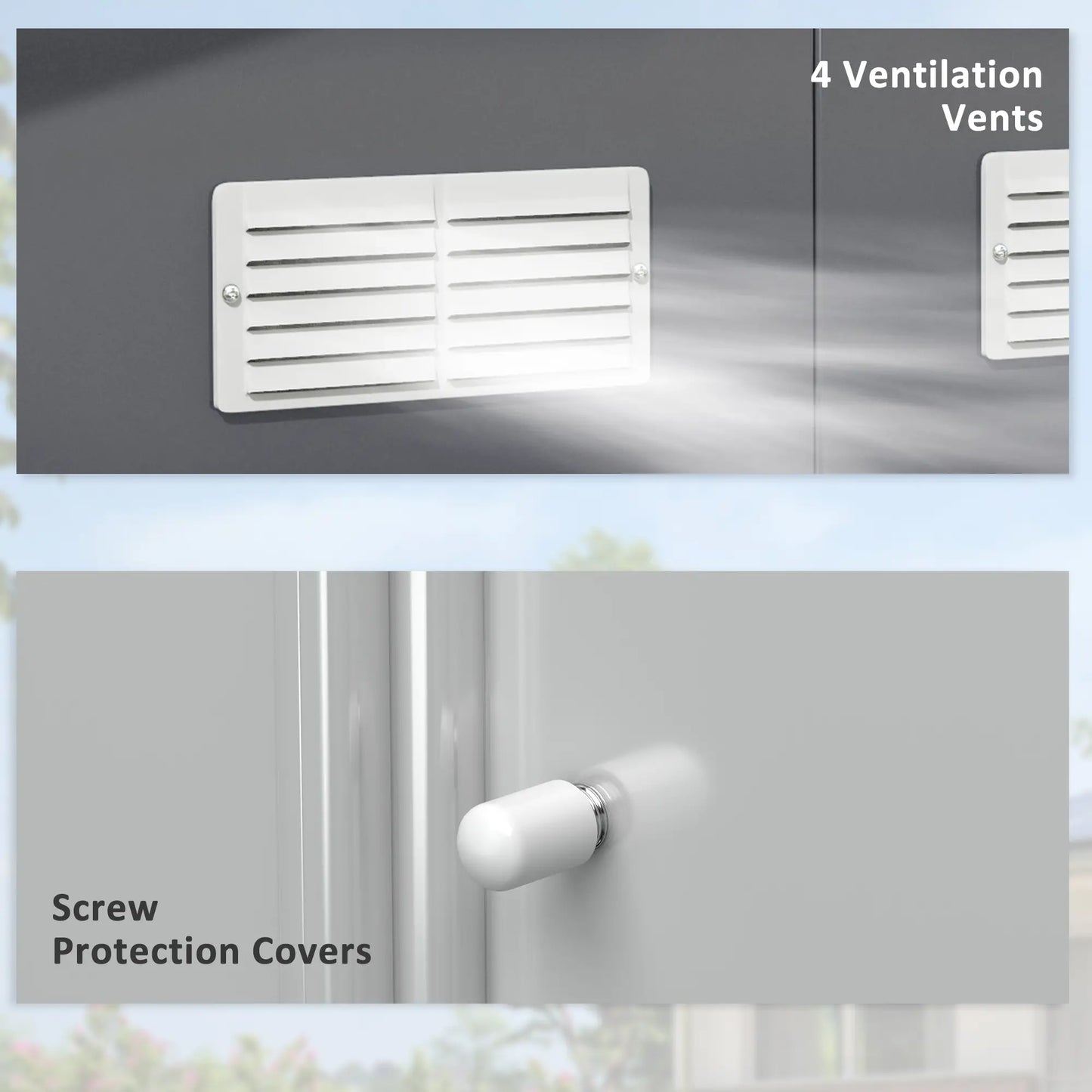 11.2ft x 12.5ft Garden Storage Shed, 4 Vent Slots, Double Sliding Door, Grey Sheds at Gallery Canada