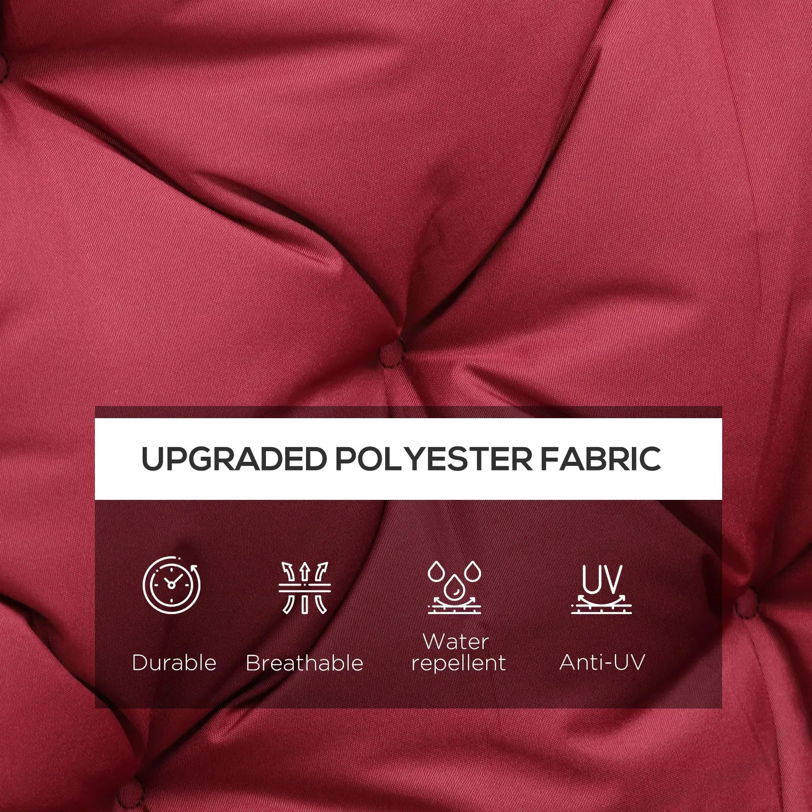 3 Seater Outdoor Swing Cushions, Backrest, Patio Furniture, Wine Red Patio Chair Cushions at Gallery Canada