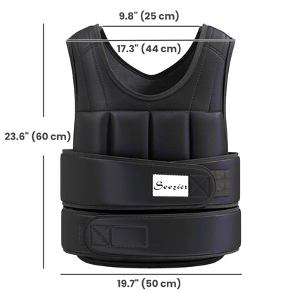 22lbs Weighted Vest, Adjustable Running Vest, 38 Weight Bags, Black Strength Training Equipment at Gallery Canada