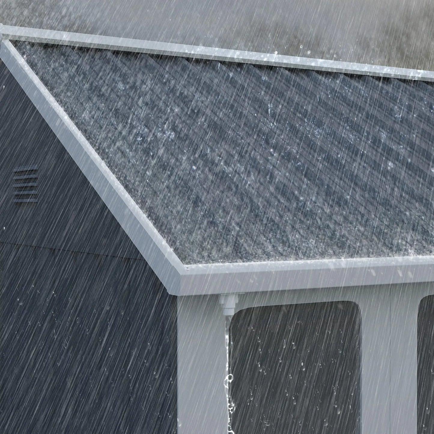 7' x 5.5' Metal Garden Shed, Outdoor Storage, Lockable Door, Dark Grey Sheds at Gallery Canada