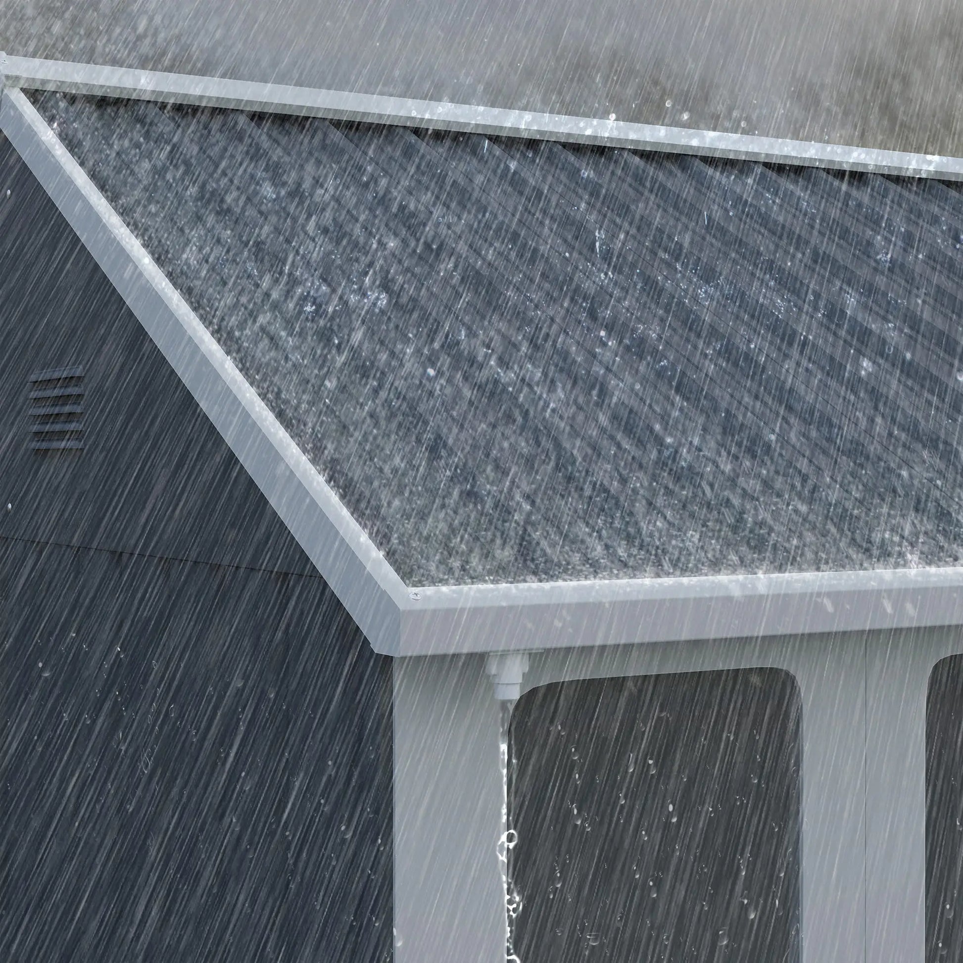 7' x 5.5' Metal Garden Shed, Outdoor Storage, Lockable Door, Dark Grey Sheds at Gallery Canada