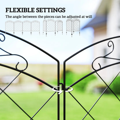 4 Pack Garden Fencing for Yard, Decorative Fence Panels as Animal Barrier and Flower Edging, Circle, Black Garden Fences at Gallery Canada