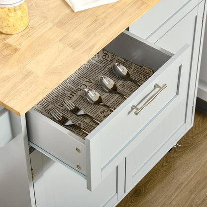 Rolling Kitchen Island, Cart with 2 Drawers, 2 Door Cabinets, 2-Doors, Grey Kitchen Islands & Kitchen Carts at Gallery Canada