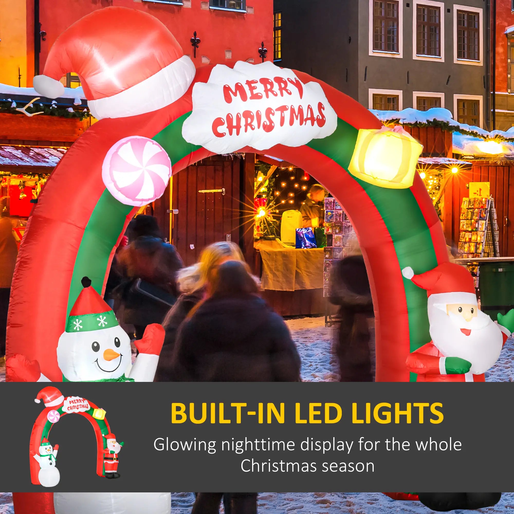 9ft Christmas Inflatable Archway, Santa Claus Snowman, LED Lights Christmas Inflatables at Gallery Canada