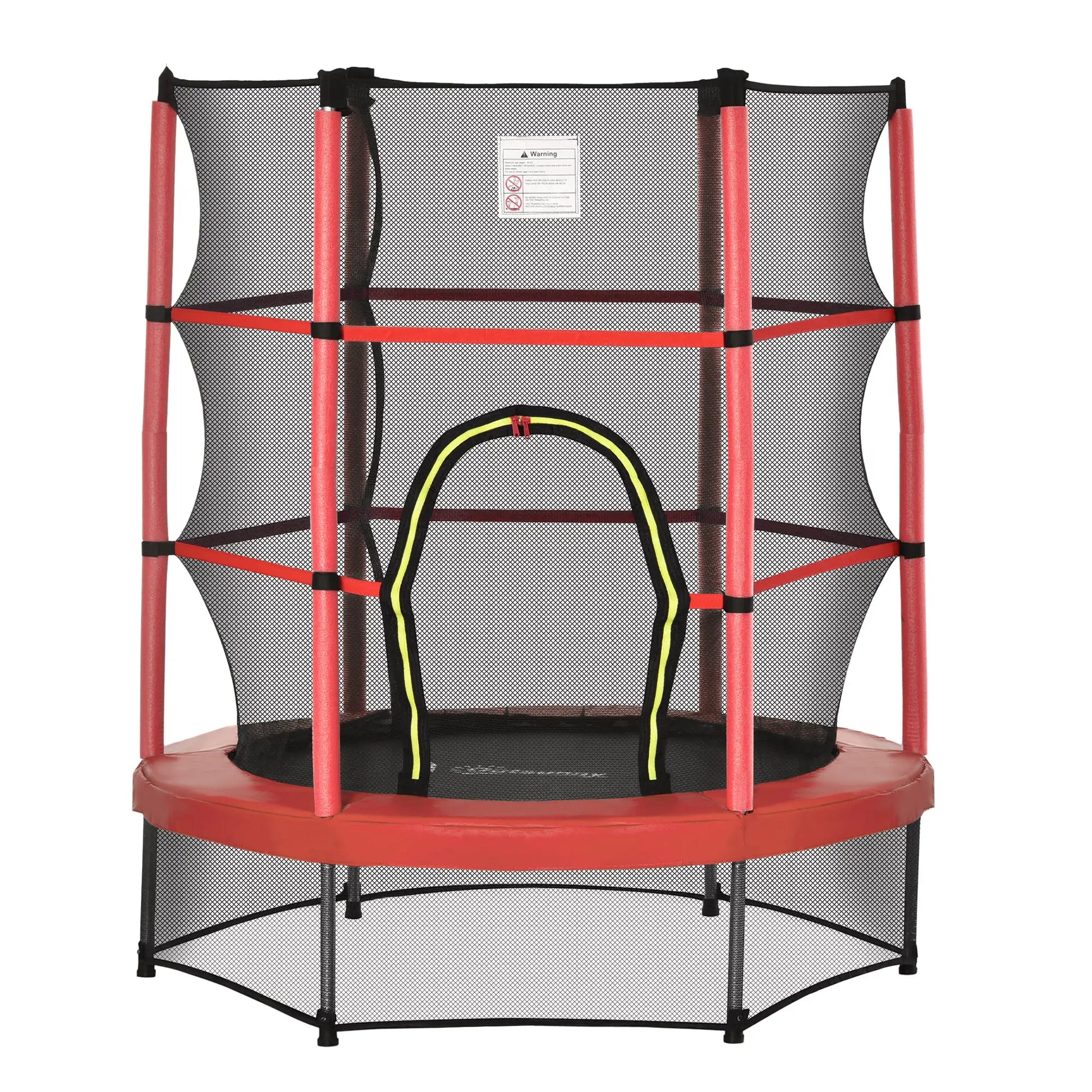 55" Kids Trampoline with Enclosure Net, Indoor/Outdoor, Age 3-6, Red Trampolines at Gallery Canada