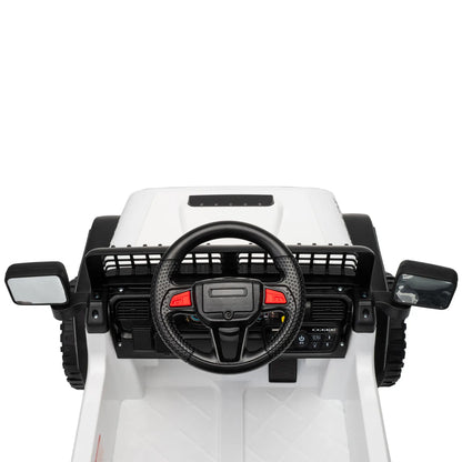 Camion auto électrique 12V, télécommande, démarrage progressif, 2-4 ans, Blanc