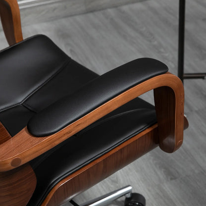 Office Chair, PU Leather Desk Chair, Adjustable Height, Tilt, Wheels, Black Office Chairs at Gallery Canada