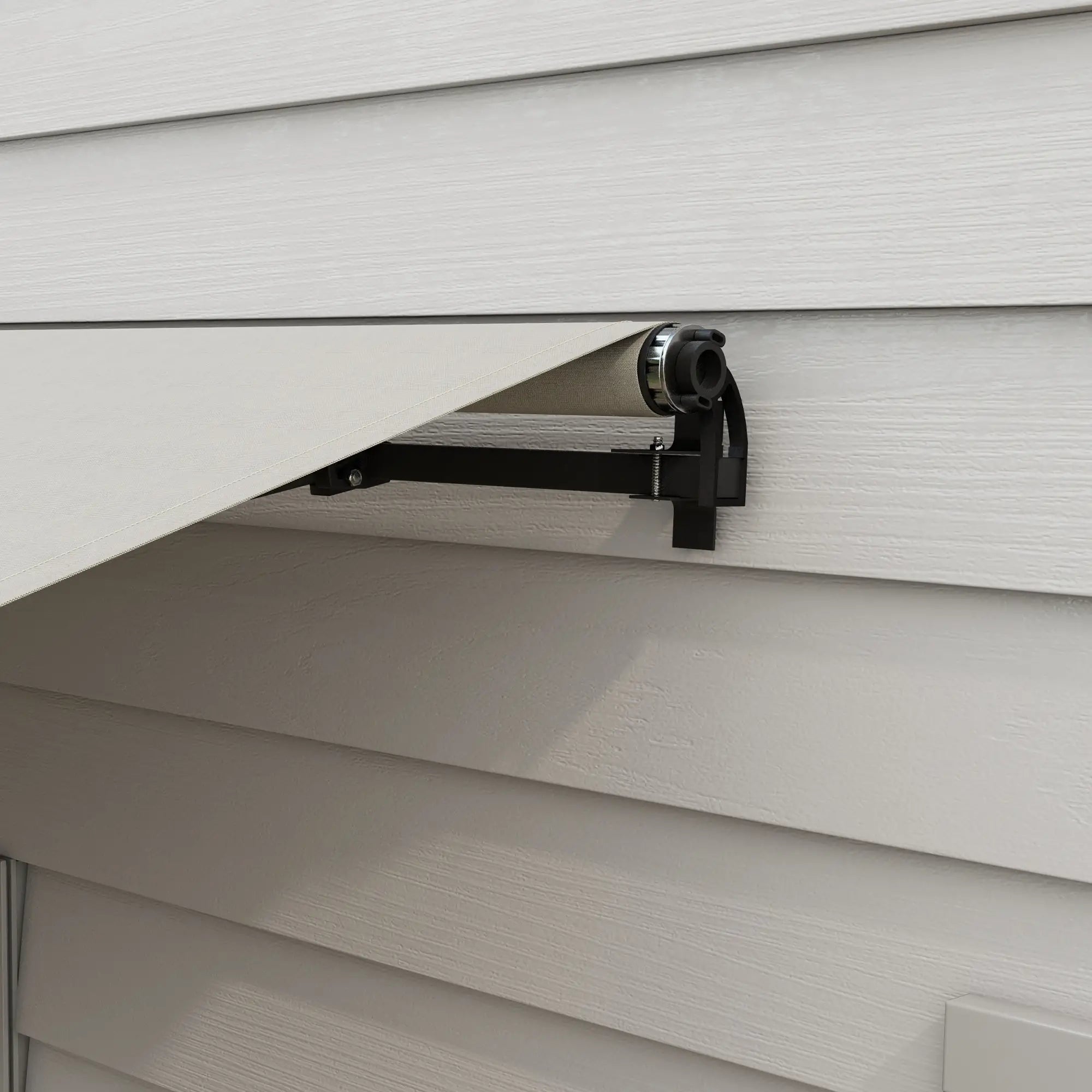 12' x 10' Retractable Awning, UV Resistant Sunshade, Light Grey Deck Awnings at Gallery Canada
