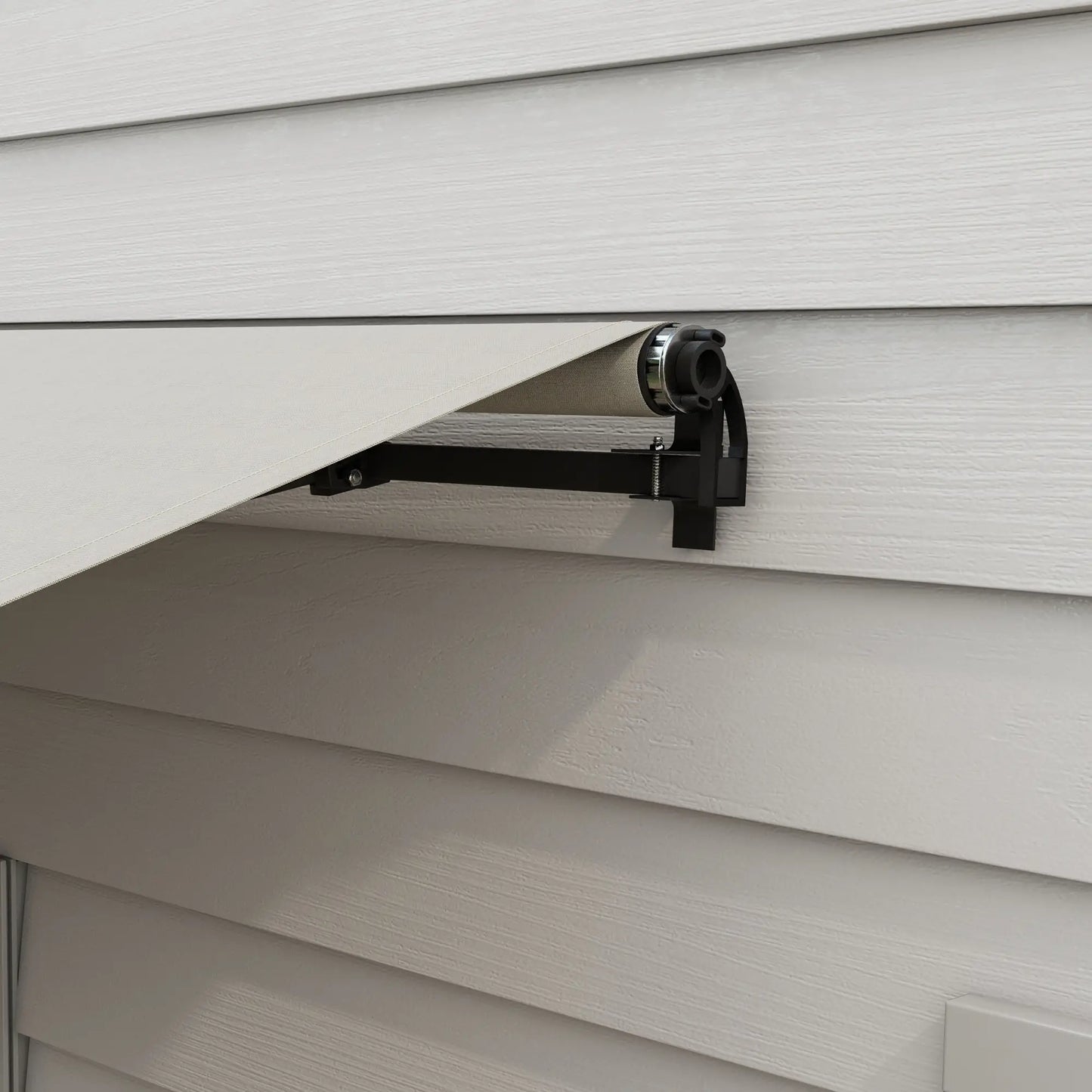 12' x 10' Retractable Awning, UV Resistant Sunshade, Light Grey Deck Awnings at Gallery Canada
