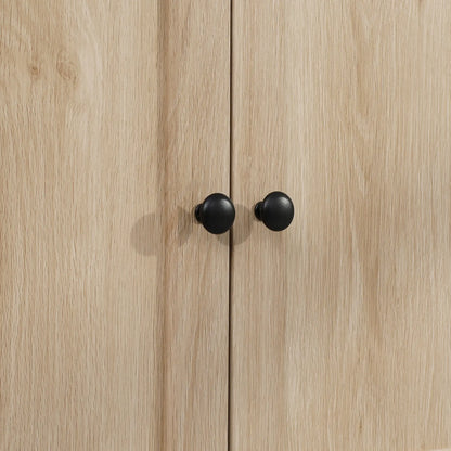 Modern Kitchen Pantry Cabinet, Freestanding with Adjustable Shelves, Oak Kitchen Pantry Cabinets at Gallery Canada