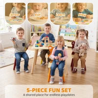 Ensemble table et 4 chaises pour enfants pour l'artisanat et la collation, Jaune
