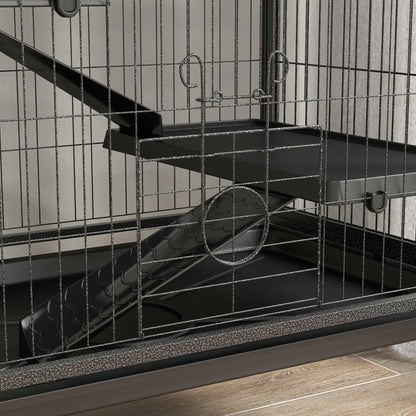 6-Tier Rolling Small Animal Cage, Rabbit Ferret Cage, Charcoal Grey Houses & Habitats at Gallery Canada
