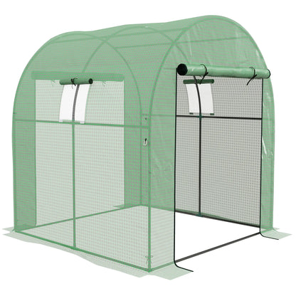 Walk-In Tunnel Greenhouse, UV-Resistant PE Cover, 6' x 6' x 6.6', Green Tunnel Greenhouses at Gallery Canada