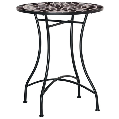 Round Mosaic Patio Table, Metal Frame, Outdoor Garden Furniture, Black Patio Side Tables at Gallery Canada