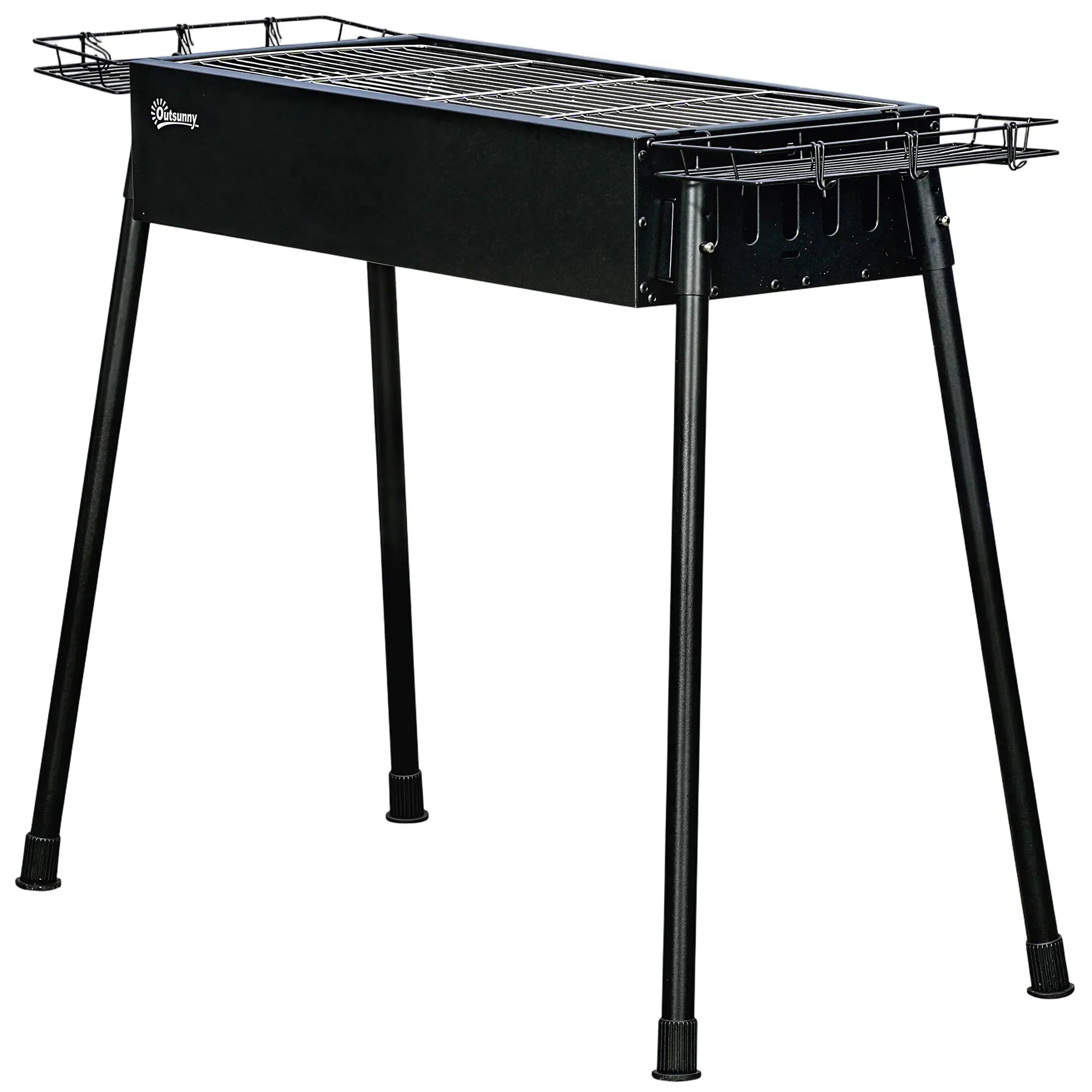 Portable Charcoal Grill With Side Baskets, Hooks, Nets, Black Charcoal BBQ Grils Black at Gallery Canada