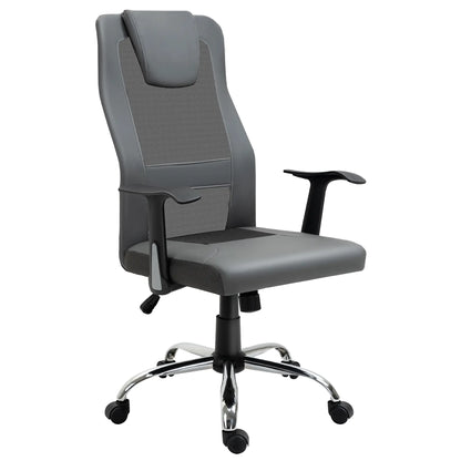 Ergonomic High Back Mesh Office Chair, Thick Padded Headrest, Grey Task Chairs at Gallery Canada