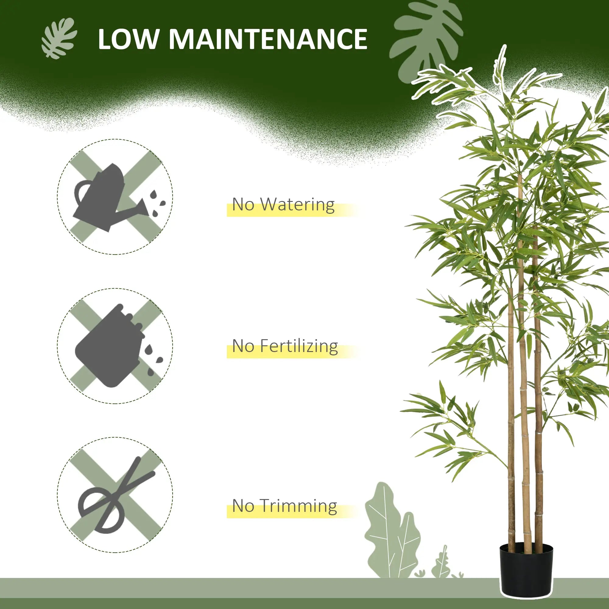 Set of 2 6ft Artificial Bamboo Tree, Indoor with Pot, Home Office Decor Artificial Trees at Gallery Canada